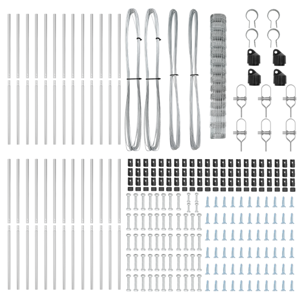 Cerca de Campo  1.4x50 m Acero Galvanizado. Postes de Cerca  13 pcs Ø32 mm 190 cm Acero Galvanizado M 5