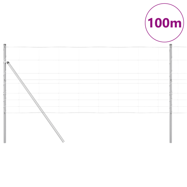 Cerca de Campo 1x100 m em Aço Galvanizado M 3