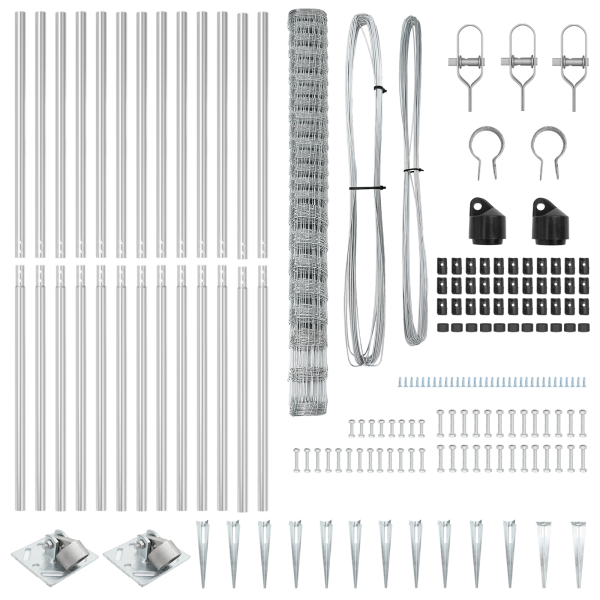 Cerca de Campo 1.6x25 m em Aço Galvanizado M 5