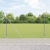 Cerca de Campo  1.6x25 m Acero Galvanizado. Postes de Cerca  con Placas de Base 13 pcs Ø32mm 88.5cm Acero Galvanizado 1