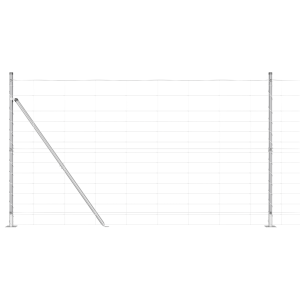 Cerca de Campo  1.4x50 m Acero Galvanizado. Postes de Cerca  con Placas Base 13 pcs Ø32mm 78.5cm Acero Galvanizado H