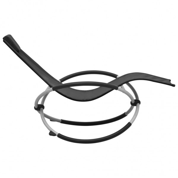 Tumbona para niños de acero negro M 3