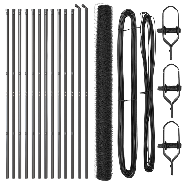 Cerca Hexagonal  Cinza 1.6x25 m Aço M 2