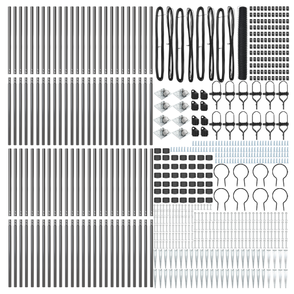 Cerca Hexagonal Gris  1.4x100 m Acero. Postes de Cerca  con Punta 13 pcs Ø32 mm 160 cm Acero Galvanizado M 4