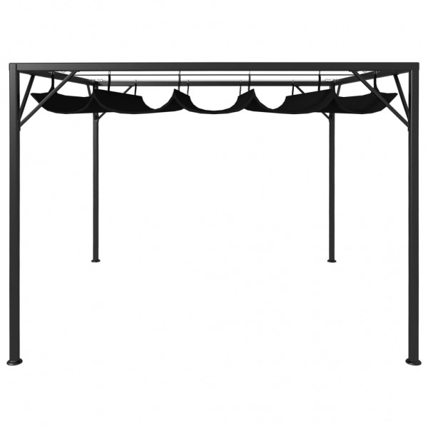 Gazebo de jardim com toldo retrátil 3x3 m antracite M 4