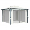 Gazebo com cortina 300x300 cm alumínio creme 4