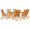 Conjunto de Comedor de Jardín de 3 Piezas de Madera Maciza de Acacia Plegable 3