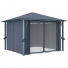 Gazebo com cortina 300x300 cm alumínio antracite 2