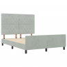 Estructura de Cama  Gris Claro 140x200 cm Terciopelo 4