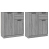 Aparadores 2 uds madera contrachapada gris Sonoma 60x30x70 cm 2