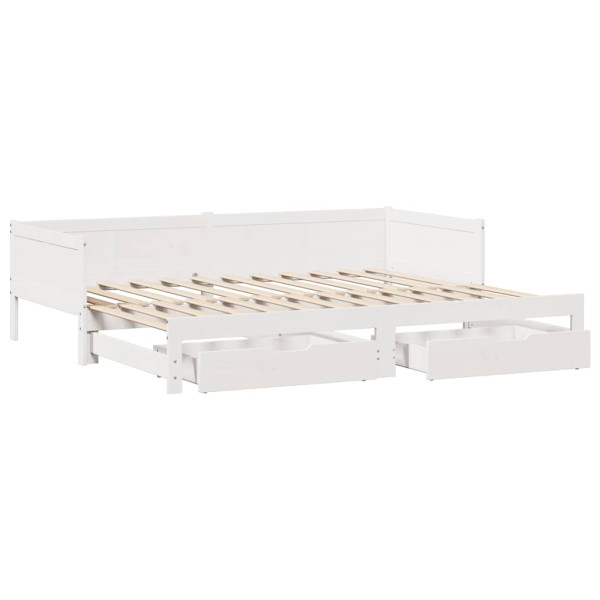 Sofá-cama com gavetão e gavetas sem colchão 90x190 cm branco M 3