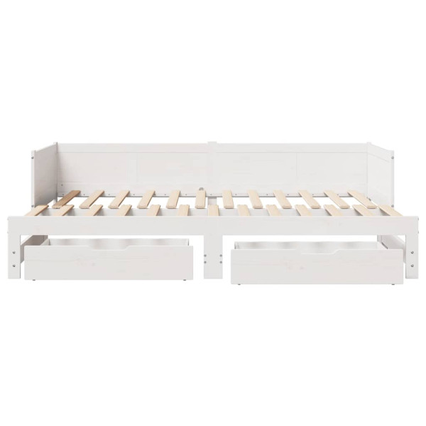 Sofá cama nido con cajones sin colchón blanco 90x190 cm M 4