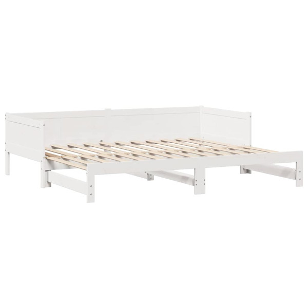 Sofá-cama com gavetão e gavetas sem colchão 90x190 cm branco M 5