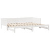 Sofá cama nido con cajones sin colchón blanco 90x190 cm 5