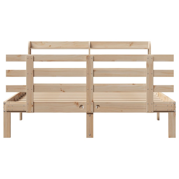 Estrutura cama c/ cabeceira 135x190 cm pinho maciço M 4