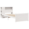Cama com estante sem colchão 90x190 cm pinho maciço branco 3