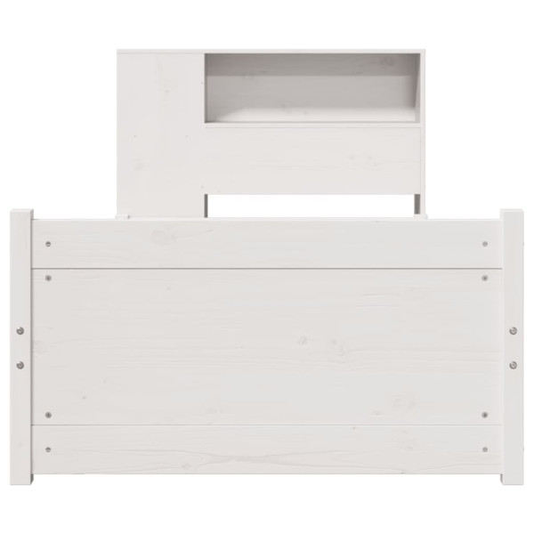 Cama com estante sem colchão 90x190 cm pinho maciço branco M 4