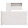 Cama com estante sem colchão 90x190 cm pinho maciço branco 4