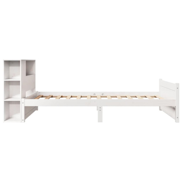 Cama com estante sem colchão 90x190 cm pinho maciço branco M 5