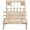 Cama con estantería sin colchón madera maciza de pino 75x190 cm 4