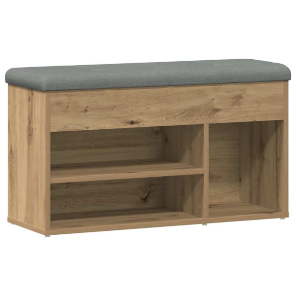 Banco zapatero madera de ingeniería roble artisan 82x32x45.5 cm M 2