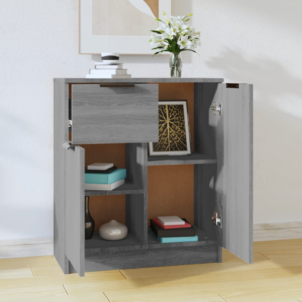 Aparador de madera contrachapada gris Sonoma 60x30x70 cm M 3