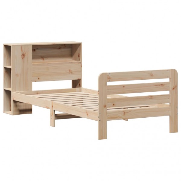 Estructura de cama sin colchón madera maciza de pino 90x200 cm M 3