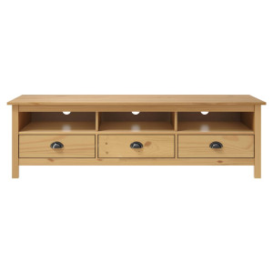 Mueble de TV Hill madera maciza pino marrón miel 158x40x47 cm H
