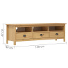 Mueble de TV Hill madera maciza pino marrón miel 158x40x47 cm 4
