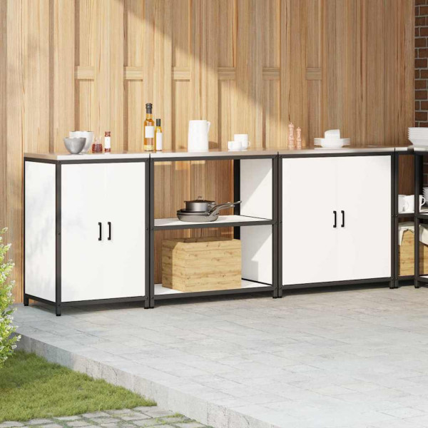 Conjunto de Almacenamiento para Cocina con estante Otro 3 pcs Blanco M 4