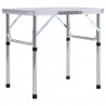 Mesa de camping plegable aluminio blanco 60x45 cm 1
