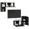 Juego de Muebles para TV 4 pcs Roble negro 60 x 30 x 30 cm 3