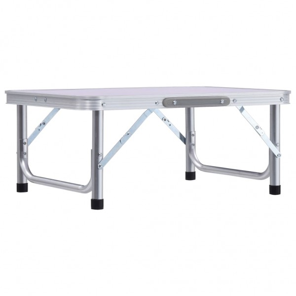 Mesa de camping plegable aluminio blanco 60x45 cm M 2