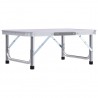 Mesa de campismo dobrável 60x45 cm alumínio branco 2