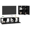 Conjunto de Armários para TV 4 pcs Carvalho Preto 3