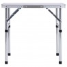 Mesa de campismo dobrável 60x45 cm alumínio branco 3