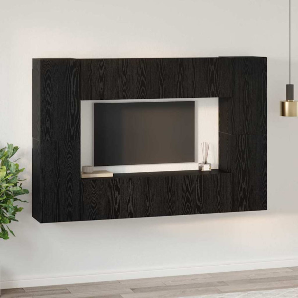 Conjunto de móvel de TV 8 pcs Carvalho Preto 181 x 30 x 120 cm M 4