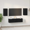 Conjunto de mueble de TV con estante Otro con almacenamiento con puerta 4 pcs Roble negro 4