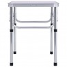 Mesa de campismo dobrável 60x45 cm alumínio branco 4