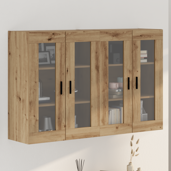 Armarios Montados en la Pared 2 pcs Roble Artesanal 69.5x34x90 cm Madera Ingenierizada D