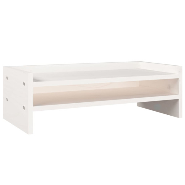 Soporte para monitor madera maciza de pino blanco 50x24x16 cm M 2