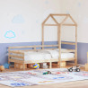 Sofá-cama com telhado 90x190 cm madeira de pinho maciça 1