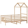 Sofá-cama com telhado 90x190 cm madeira de pinho maciça 3