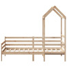 Sofá cama con techo madera maciza de pino 90x190 cm 4