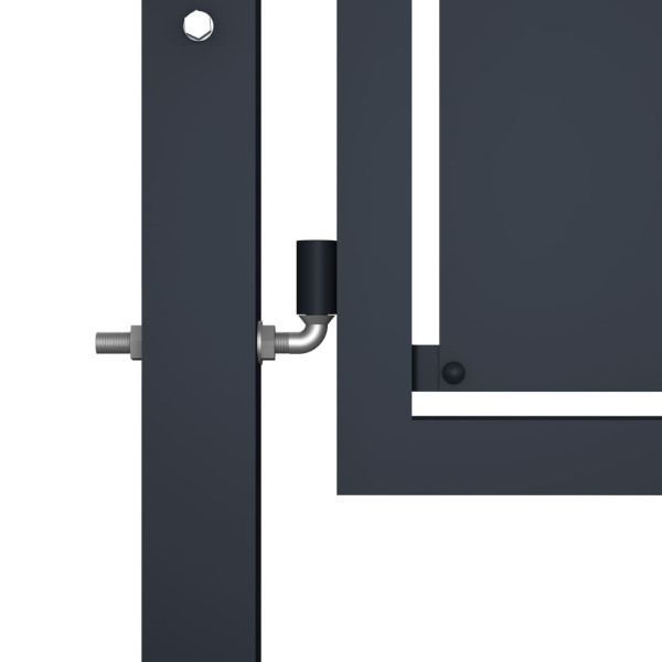 Puerta de jardín de acero gris antracita 350x100 cm M 3