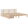Estrutura de cama c/ gavetas 200x200 cm madeira de pinho maciça 3