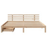 Estrutura de cama c/ gavetas 200x200 cm madeira de pinho maciça 4