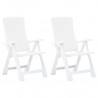Cadeiras de jardim reclináveis 2 pcs plástico branco 1
