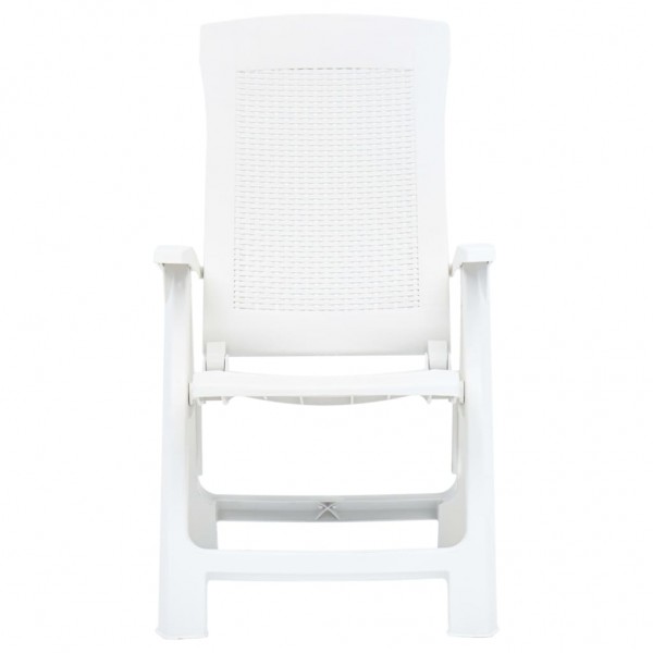 Cadeiras de jardim reclináveis 2 pcs plástico branco M 3