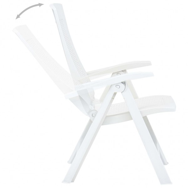 Cadeiras de jardim reclináveis 2 pcs plástico branco M 5